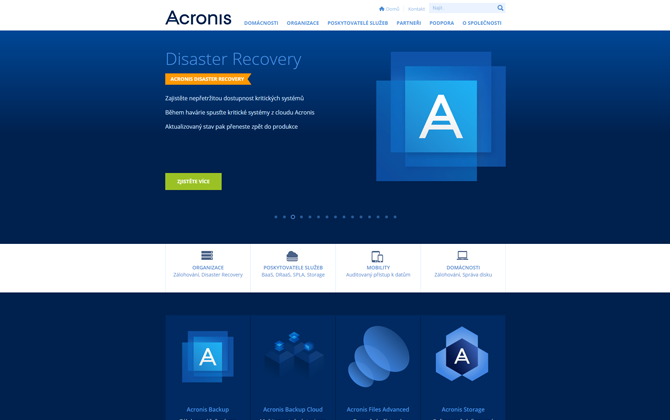 Acronis website design elements
